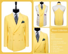 Light yellow pure wool blazer