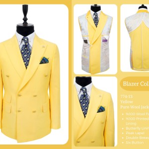 Light yellow pure wool blazer